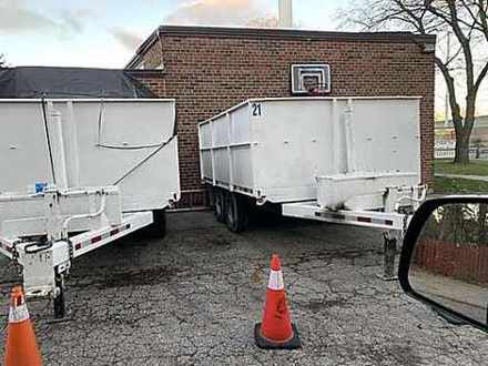 Wheeled trailer disposal flat roof Toronto