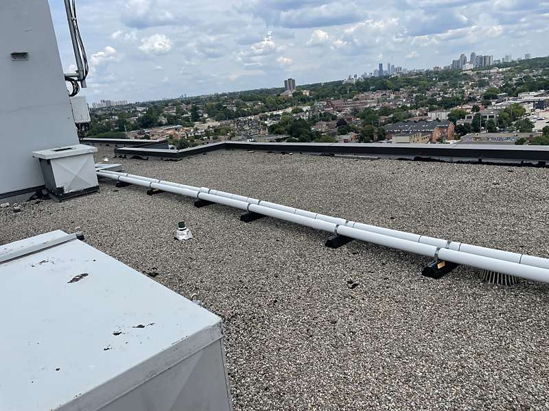 Large commercial flat roof field in Toronto