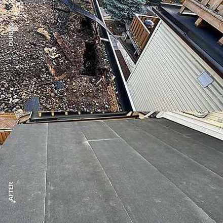 Rotted flat roof deck rebuilt Toronto